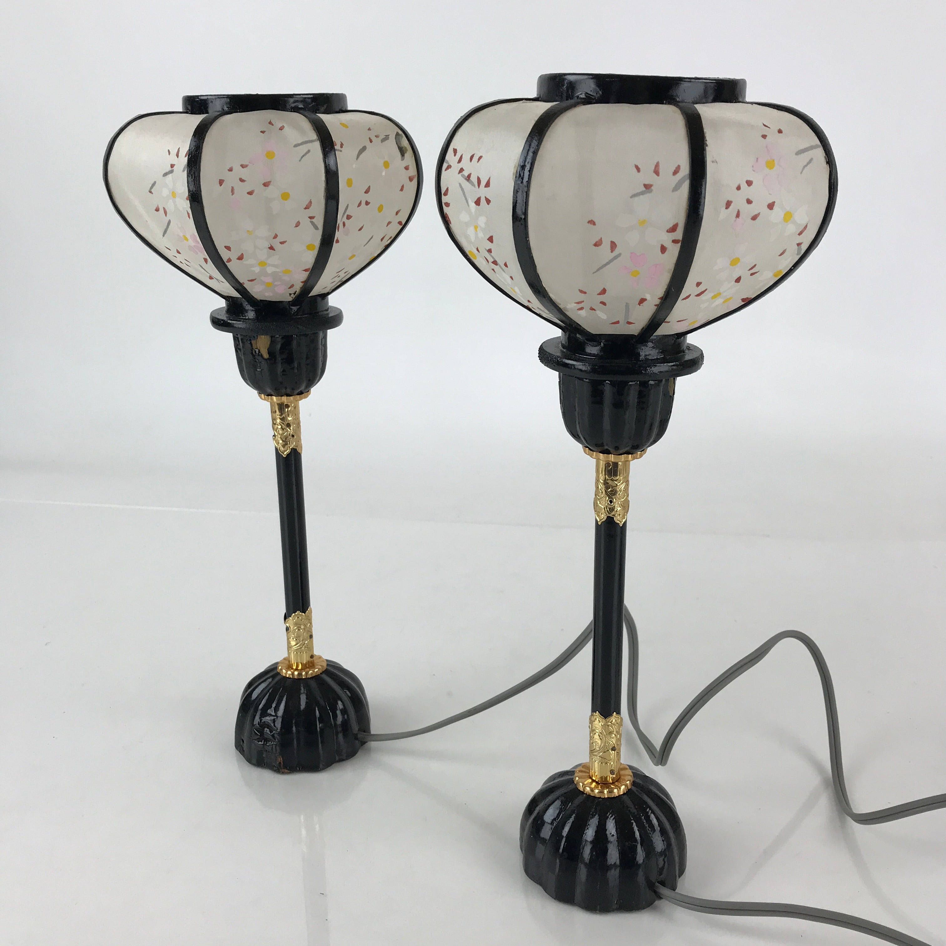 Japanese Hina Doll furniture Electric Lantern Vtg Bonbori Cherry Blossom ID482
