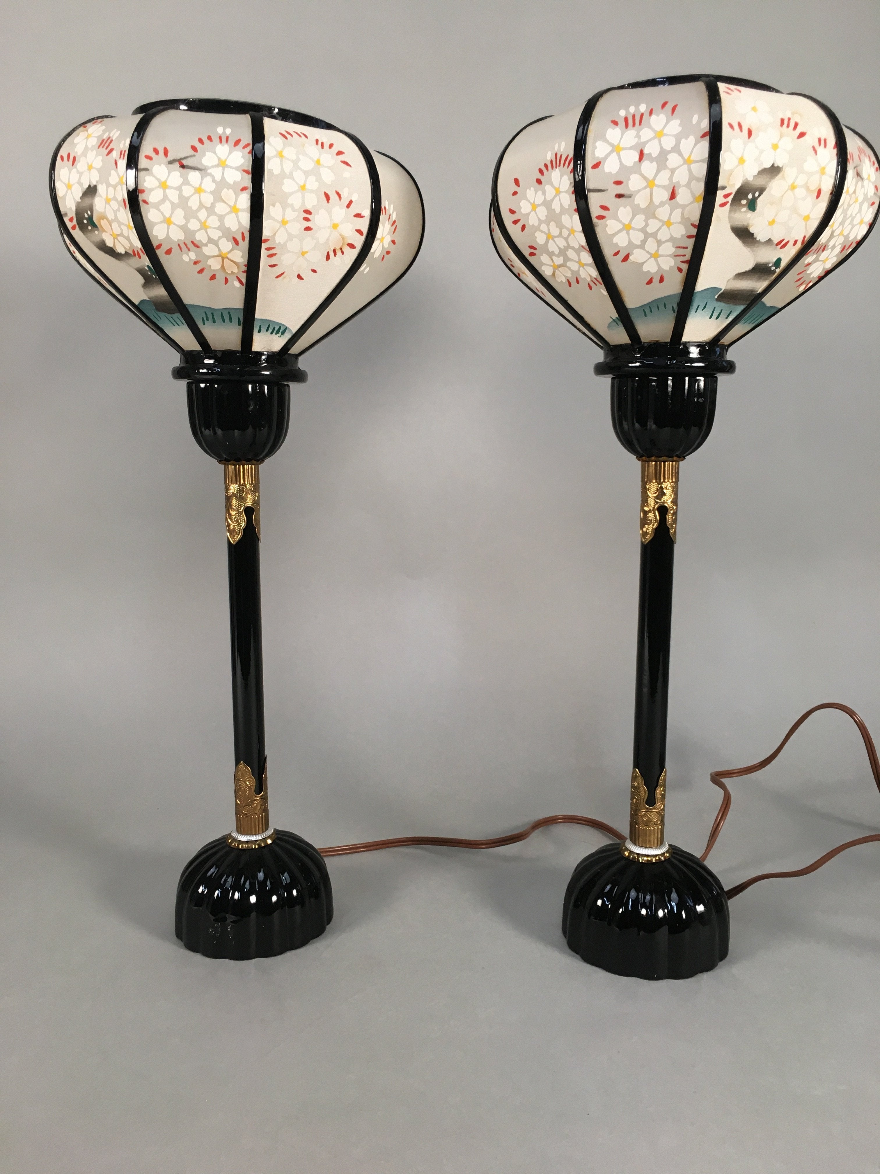Japanese Hina Doll furniture Lantern Vtg Bonbori Cherry Blossom Sakura ID323