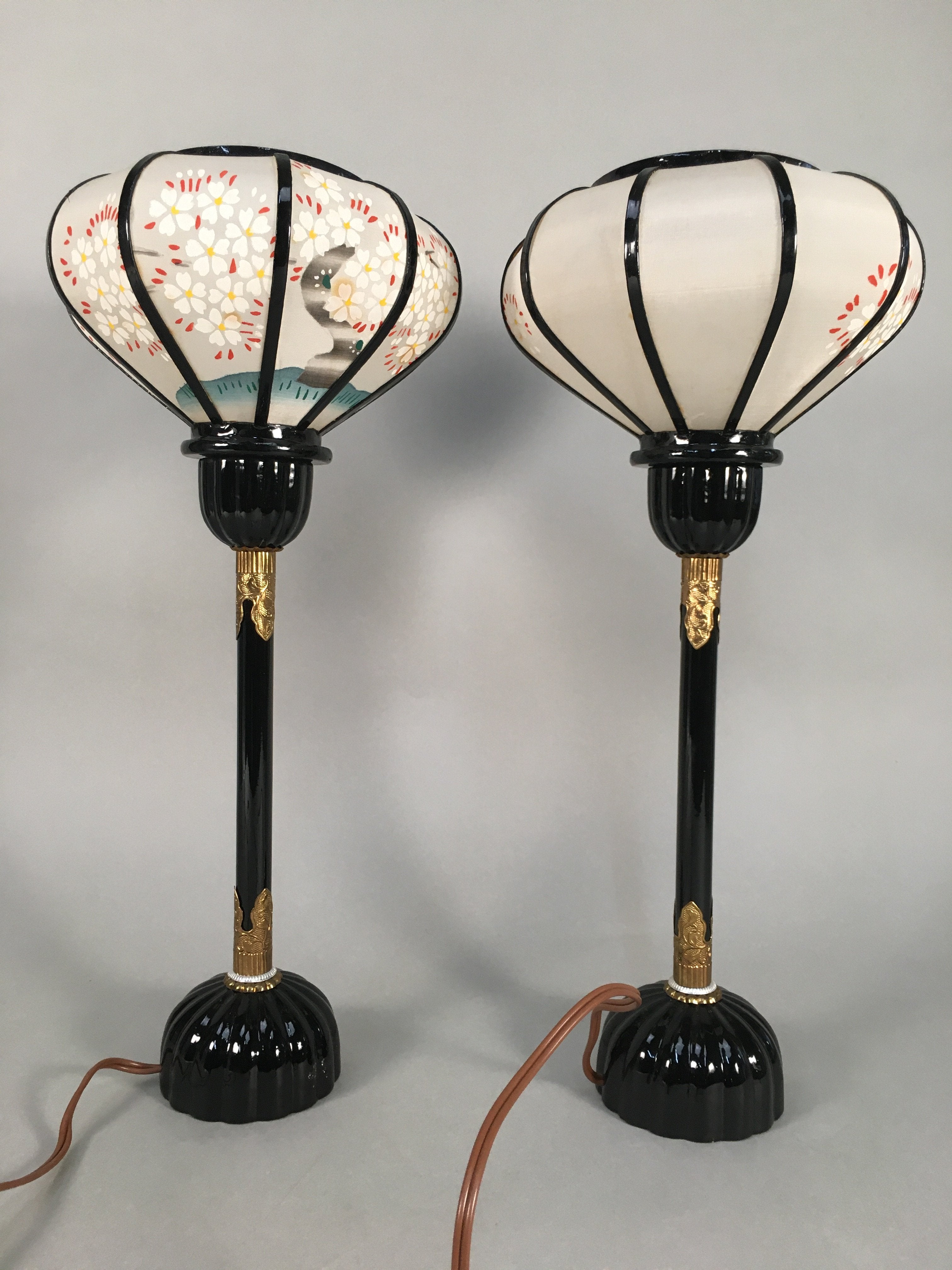 Japanese Hina Doll furniture Lantern Vtg Bonbori Cherry Blossom Sakura ID323