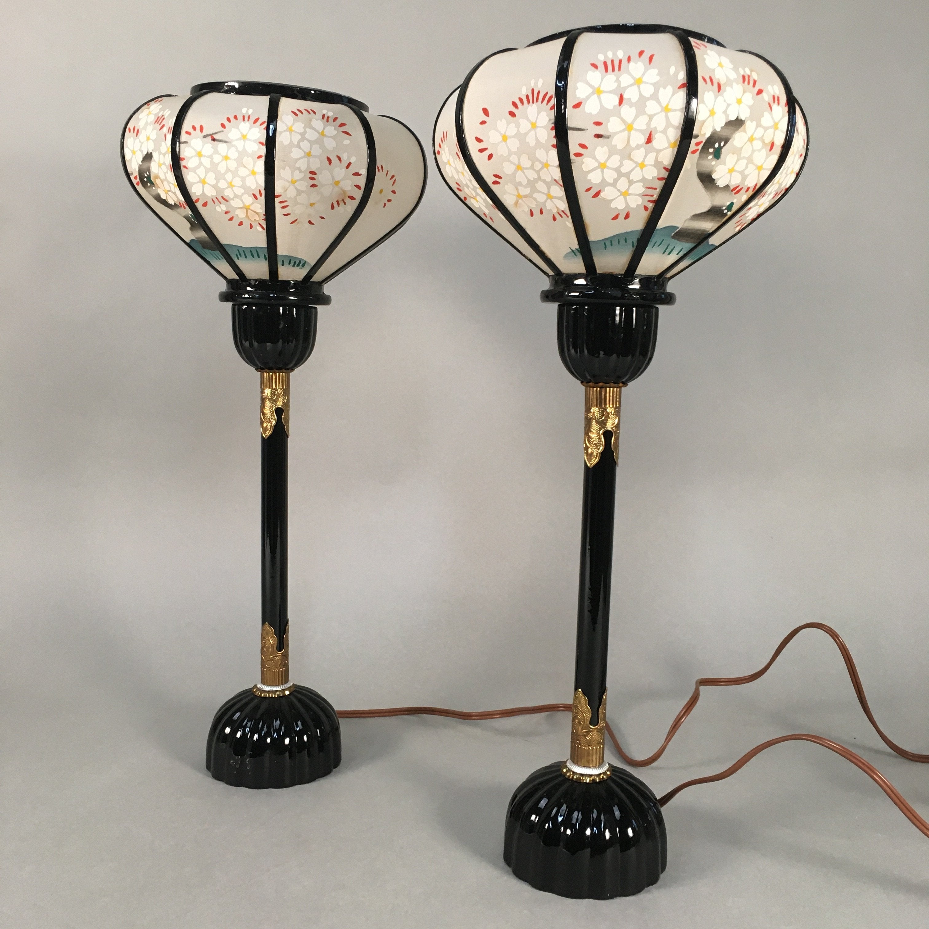 Japanese Hina Doll furniture Lantern Vtg Bonbori Cherry Blossom Sakura ID323