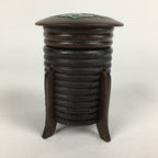 Japanese Hokkaido Ainu Wooden Lacquered Box Vtg Nurimono Brown UR623
