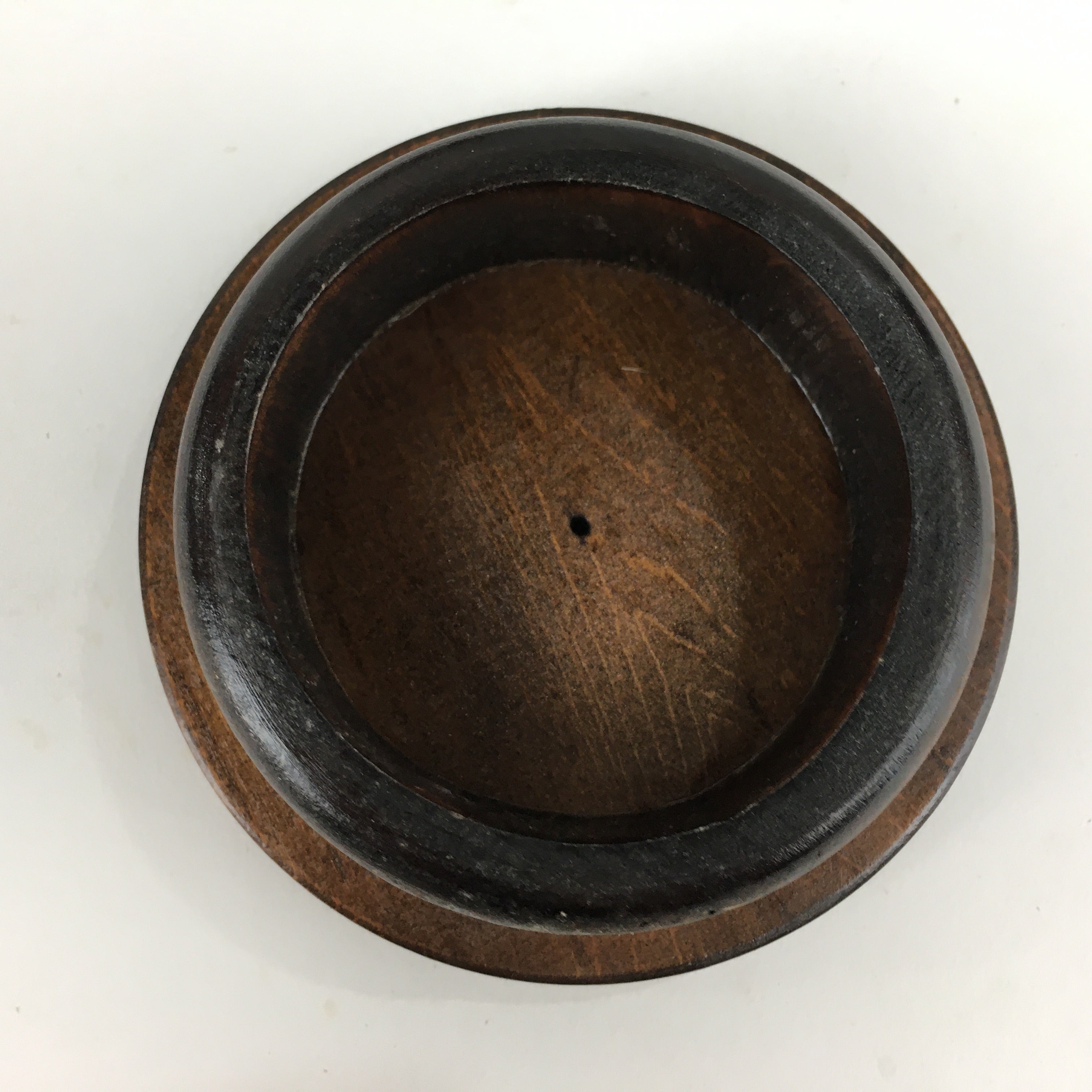 Japanese Hokkaido Ainu Wooden Lacquered Box Vtg Nurimono Brown UR623