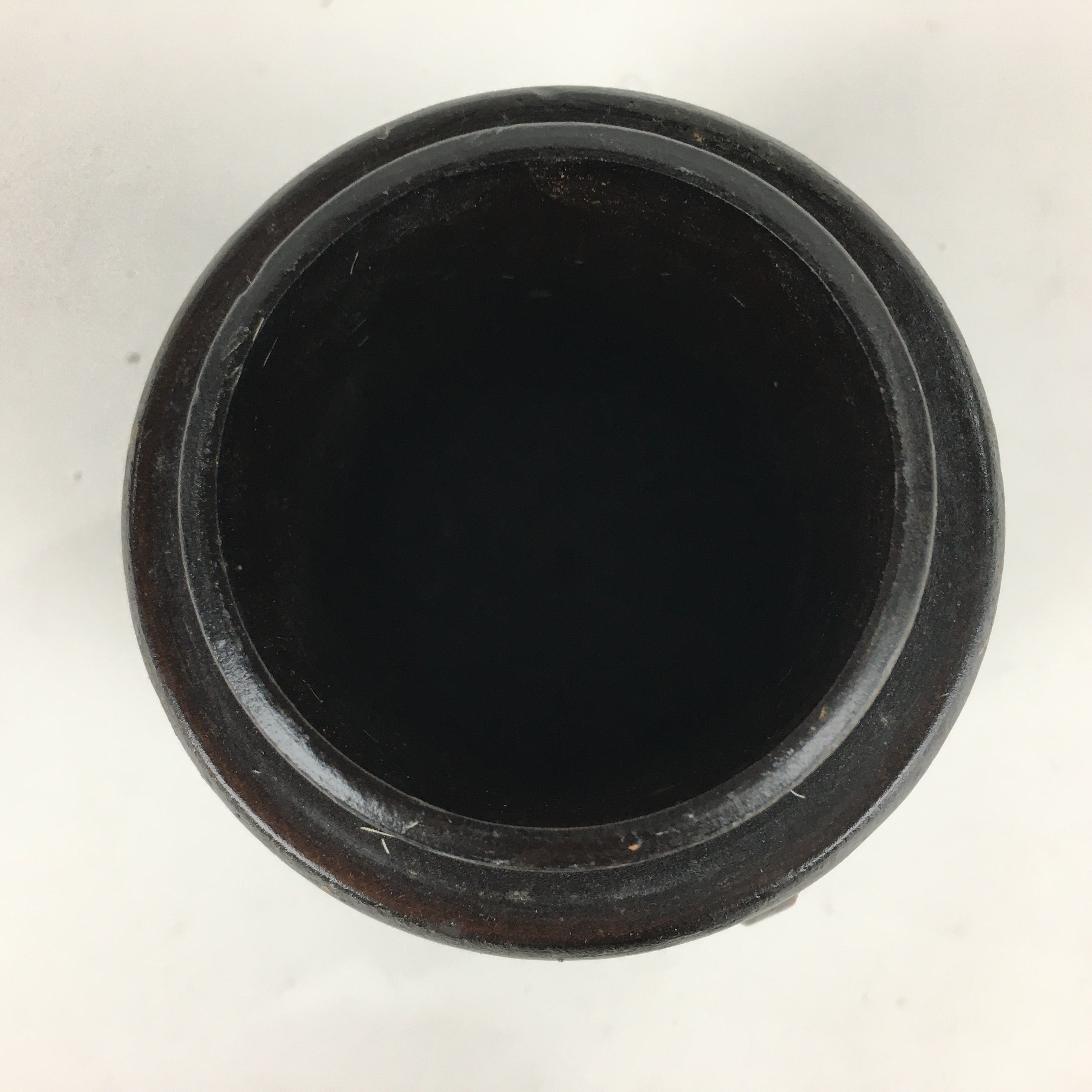 Japanese Hokkaido Ainu Wooden Lacquered Box Vtg Nurimono Brown UR623
