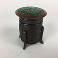Japanese Hokkaido Ainu Wooden Lacquered Box Vtg Nurimono Brown UR623