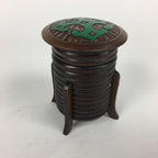 Japanese Hokkaido Ainu Wooden Lacquered Box Vtg Nurimono Brown UR623