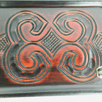 Japanese Hokkaido Ainu Wooden Lacquered Tray Obon Vtg Nurimono Brown UR512