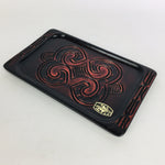 Japanese Hokkaido Ainu Wooden Lacquered Tray Obon Vtg Nurimono Brown UR512