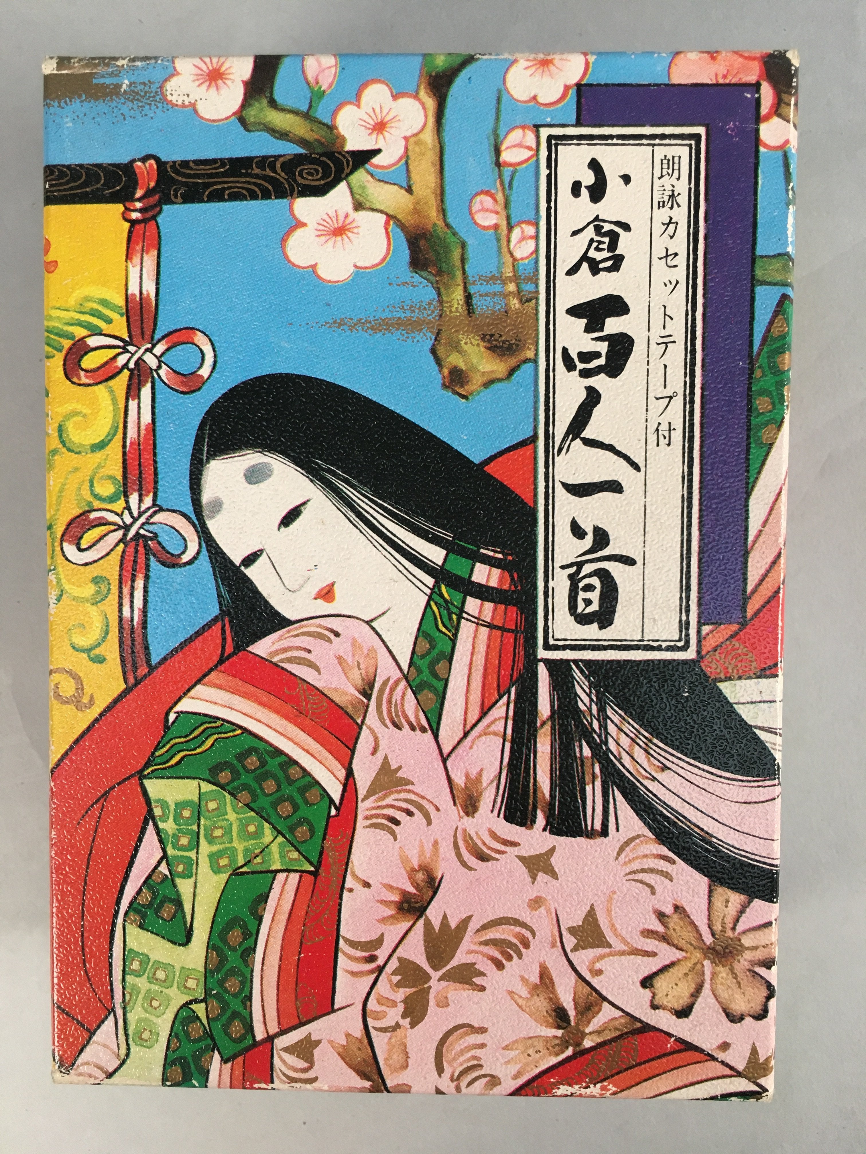 Japanese Hyakunin Isshu Vtg Playing Cards Cassette Tape 100 Poem Game JK125