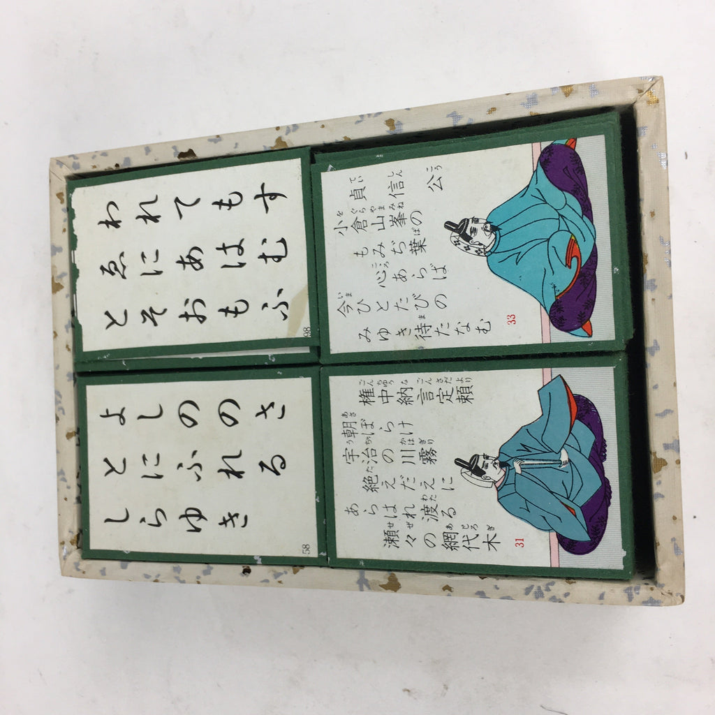 Japanese Hyakunin Isshu Vtg Playing Cards Karuta 100 Poem Matching Game JK254