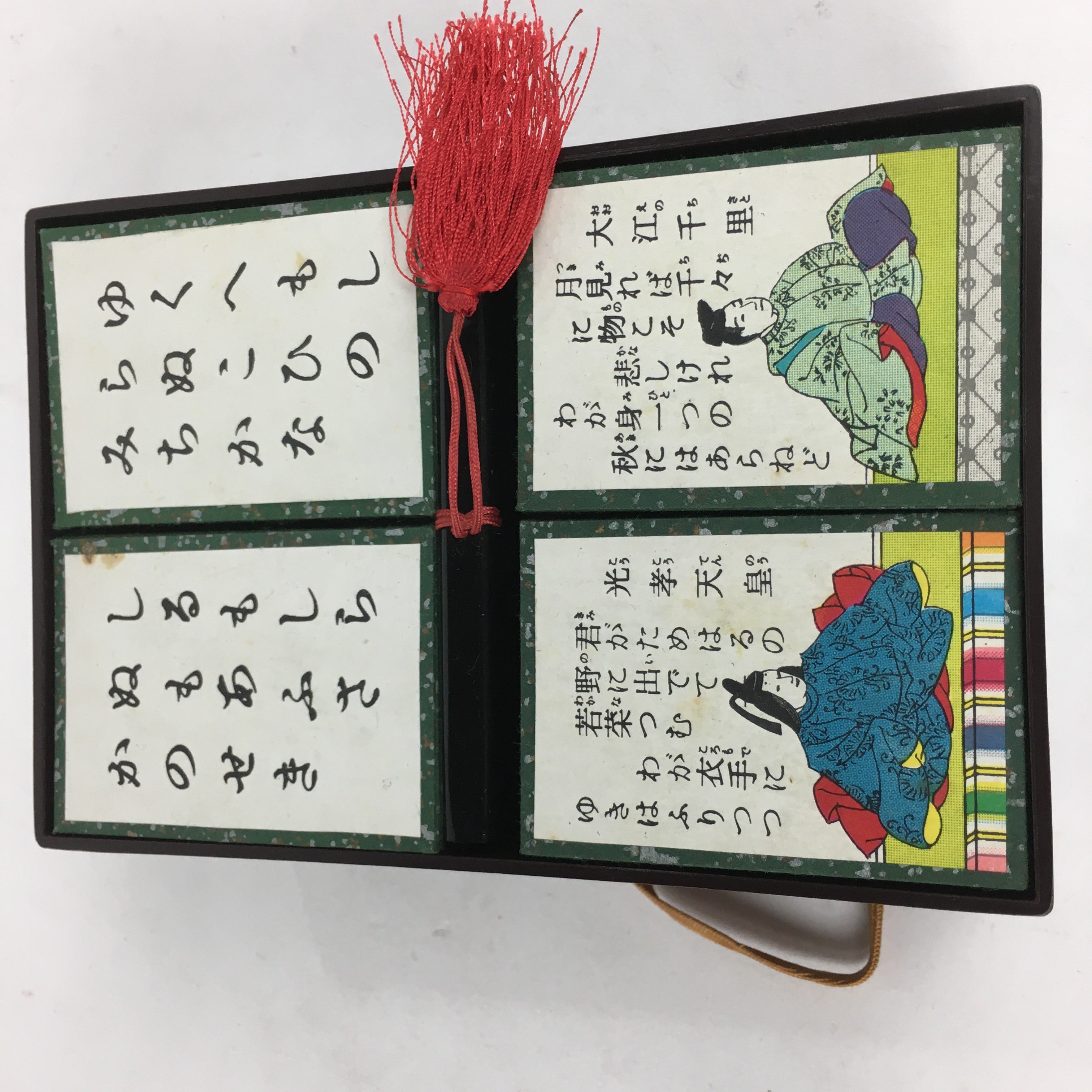 Japanese Hyakunin Isshu Vtg Playing Cards Karuta 100 Poem Matching Game JK277
