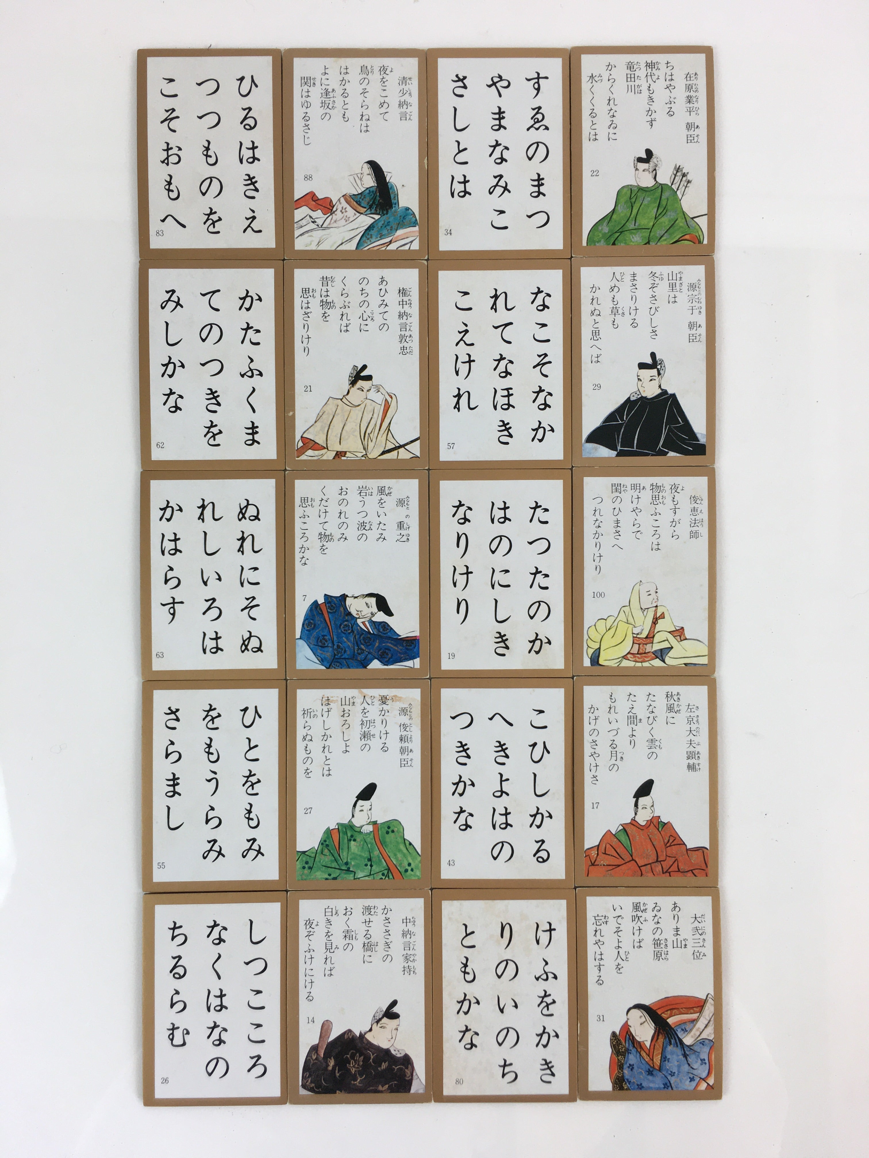 Japanese Hyakunin Isshu Vtg Playing Cards Karuta 100 Poem Matching Game JK401