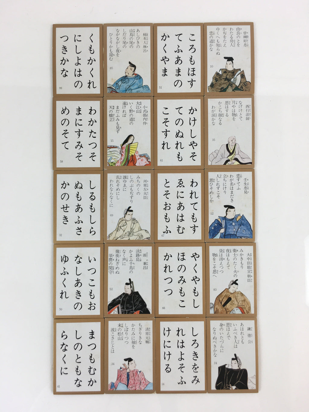 Japanese Hyakunin Isshu Vtg Playing Cards Karuta 100 Poem Matching Game JK401