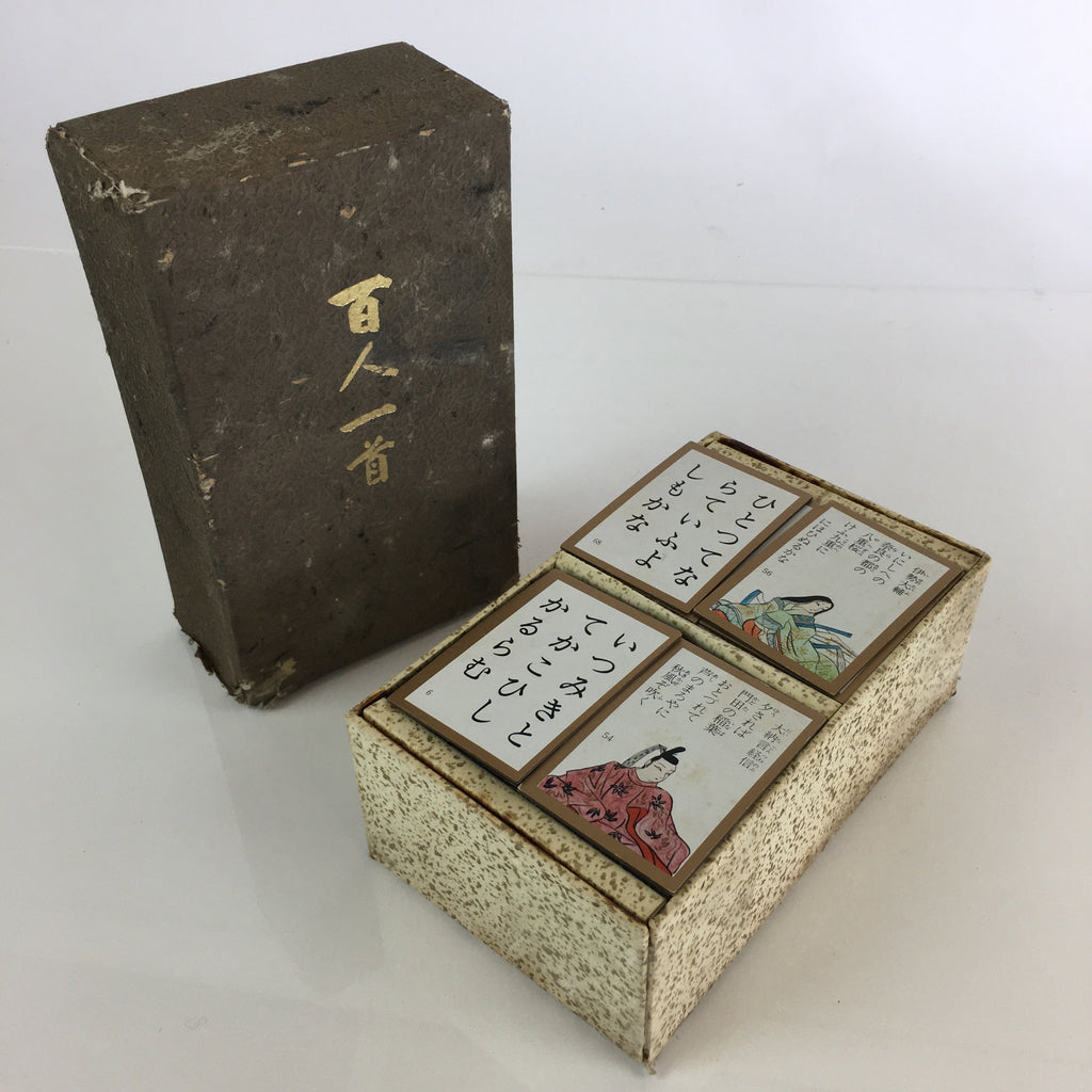 Japanese Hyakunin Isshu Vtg Playing Cards Karuta 100 Poem Matching Game JK401