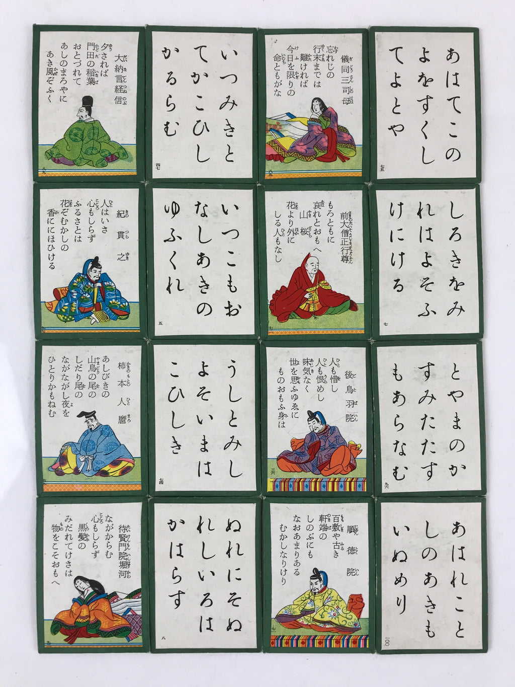 Japanese Hyakunin Isshu Vtg Playing Cards Karuta 100 Poem Matching Game JK480