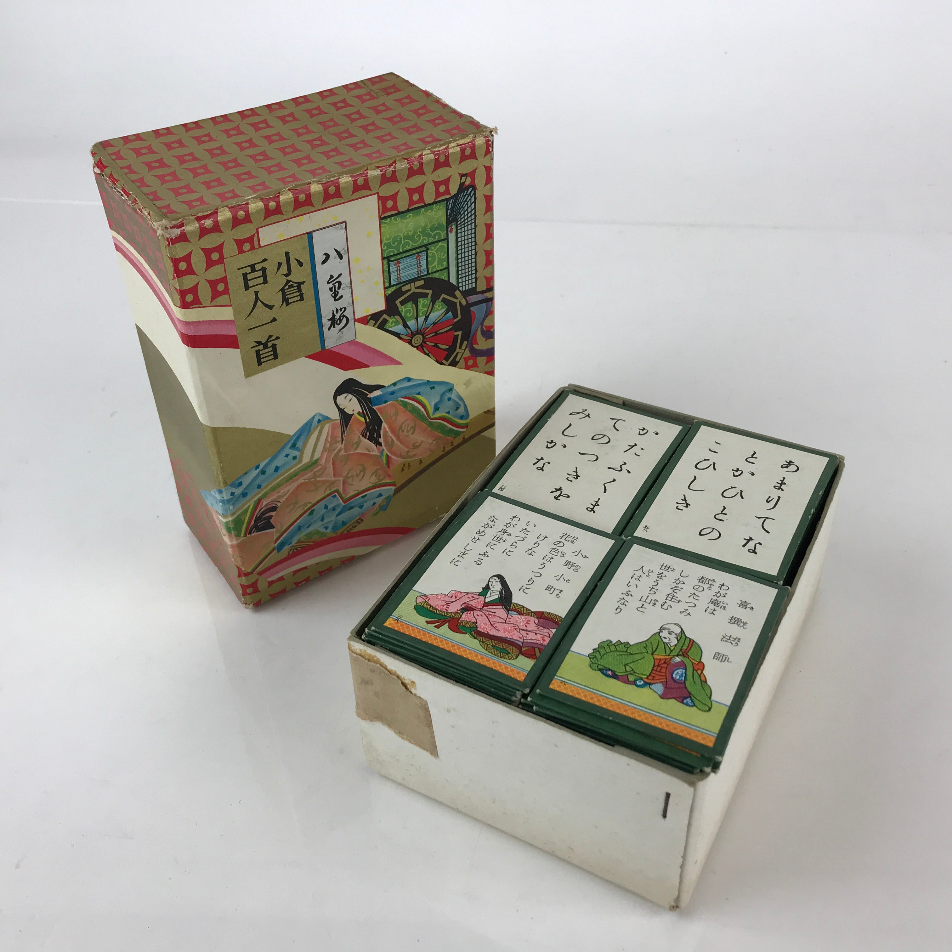 Japanese Hyakunin Isshu Vtg Playing Cards Karuta 100 Poem Matching Game JK480