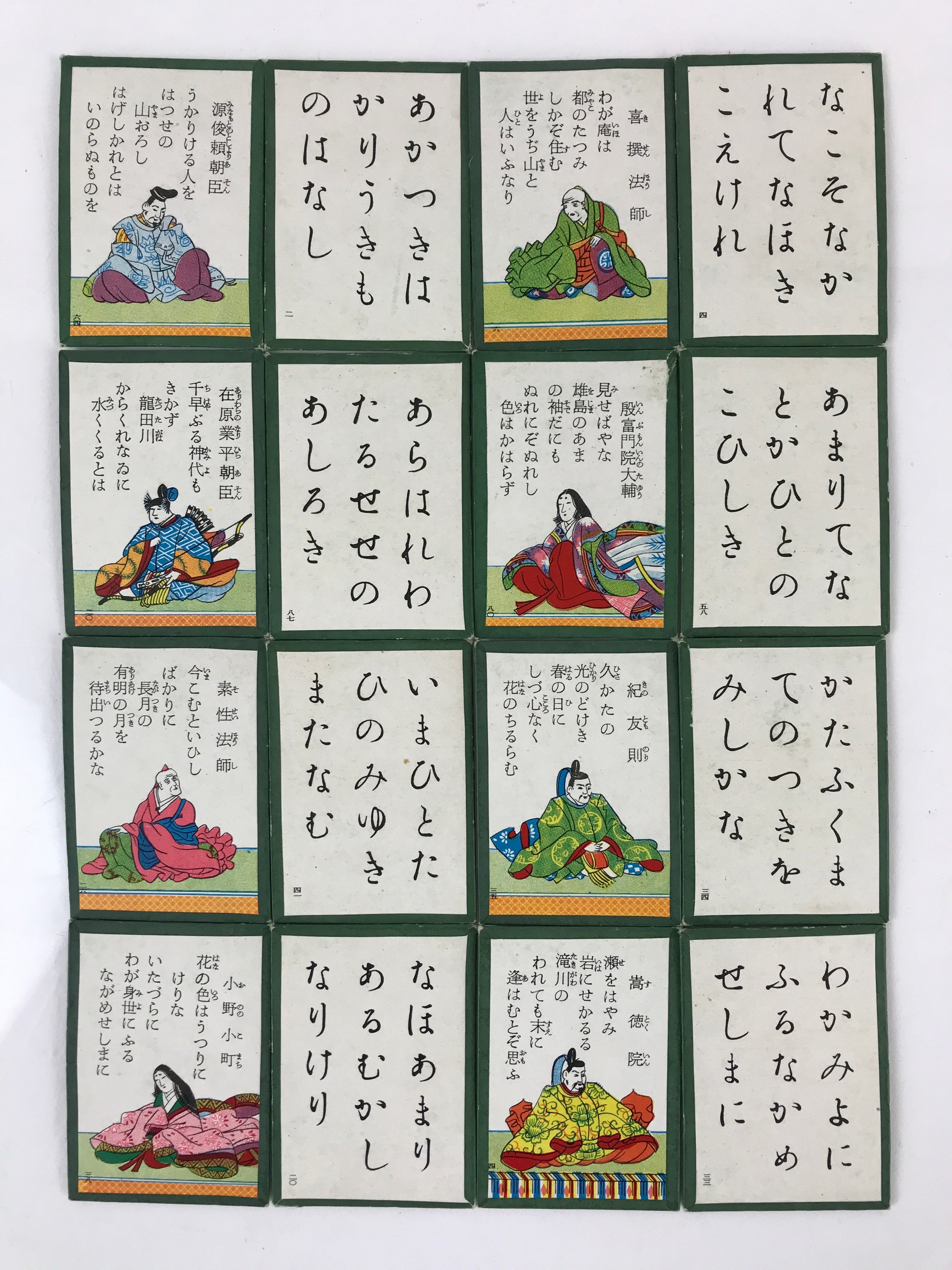 Japanese Hyakunin Isshu Vtg Playing Cards Karuta 100 Poem Matching Game JK480