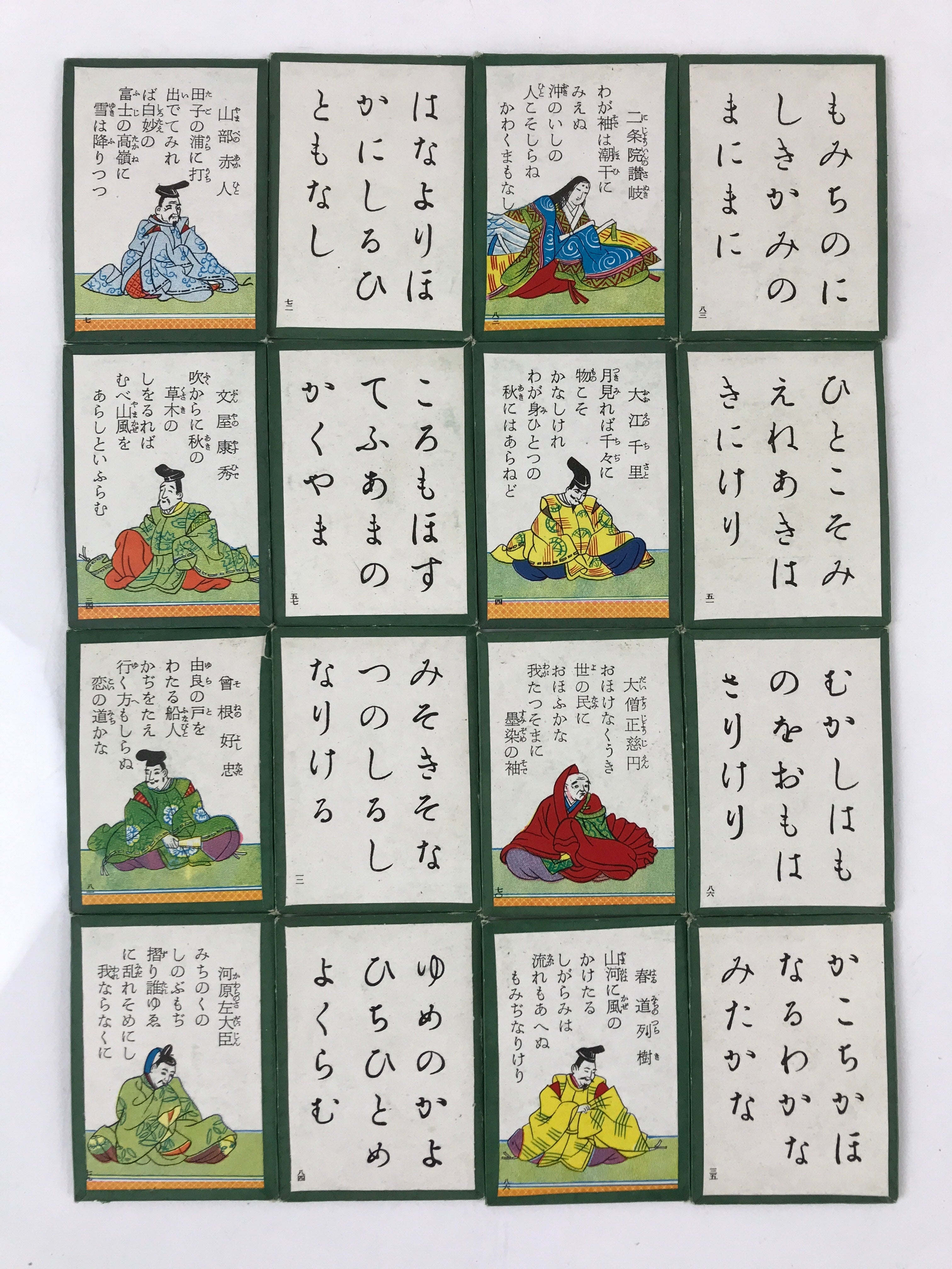Japanese Hyakunin Isshu Vtg Playing Cards Karuta 100 Poem Matching Game JK480