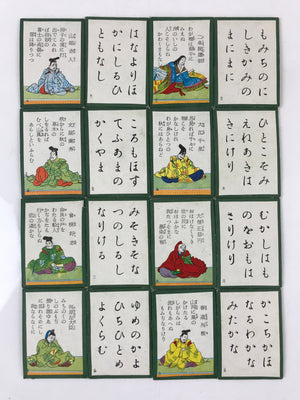 Japanese Hyakunin Isshu Vtg Playing Cards Karuta 100 Poem Matching