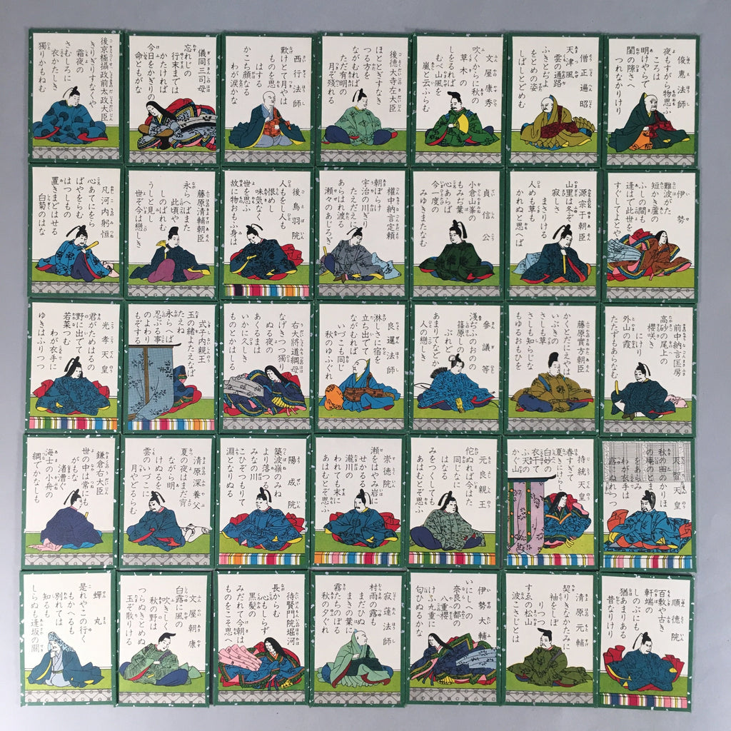 Japanese Hyakunin Isshu Vtg Traditional Playing Cards 100 Poem Game JK127