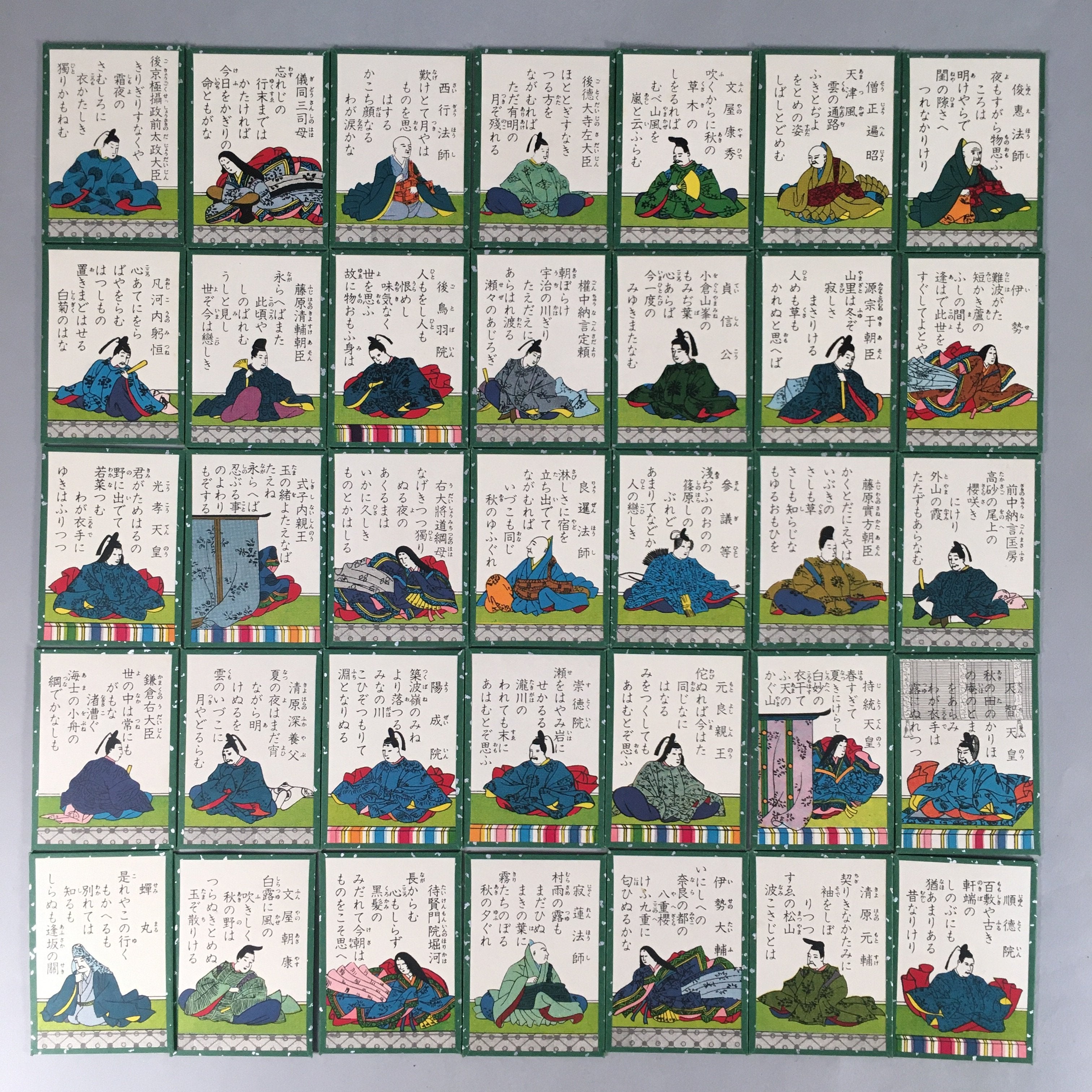 Japanese Hyakunin Isshu Vtg Traditional Playing Cards 100 Poem Game JK127