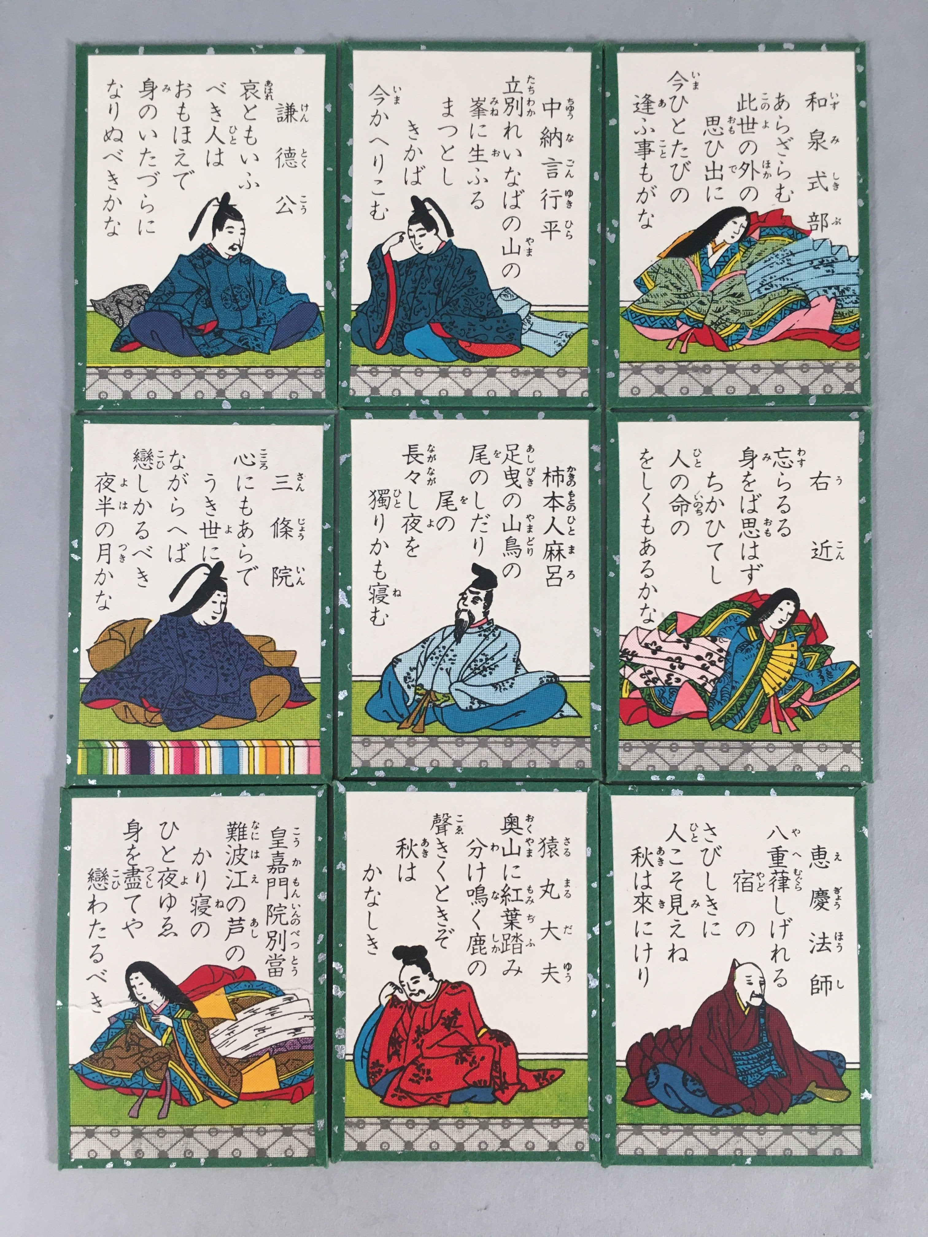 Japanese Hyakunin Isshu Vtg Traditional Playing Cards 100 Poem Game JK127