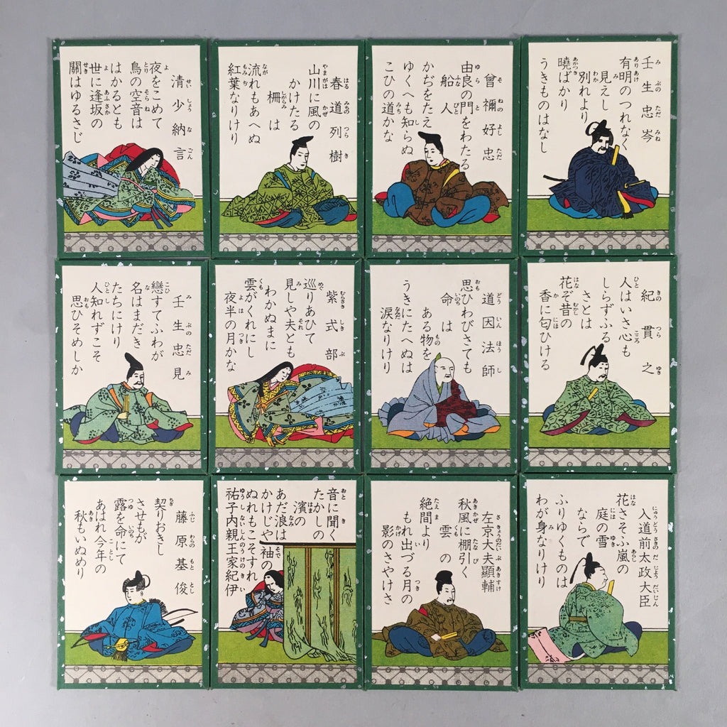 Japanese Hyakunin Isshu Vtg Traditional Playing Cards 100 Poem Game JK127
