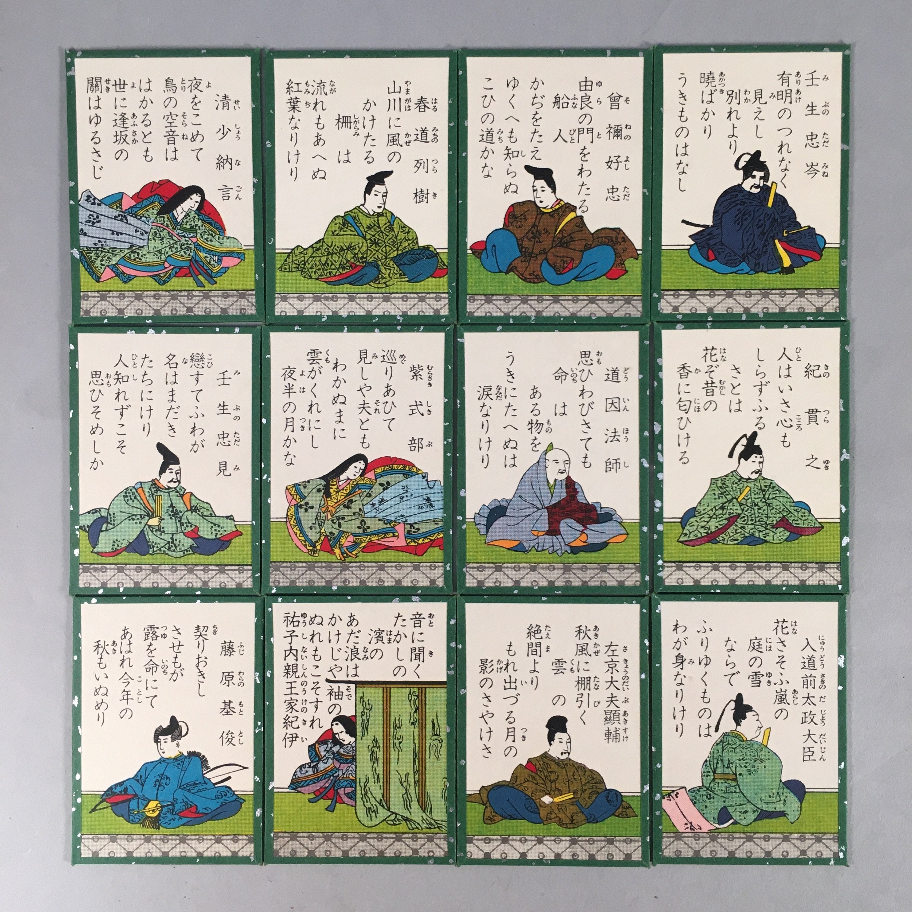Japanese Hyakunin Isshu Vtg Traditional Playing Cards 100 Poem Game JK127