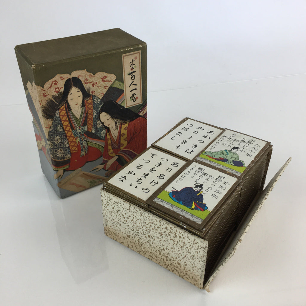 Japanese Hyakunin Isshu Vtg Traditional Playing Cards 100 Poem Game JK389