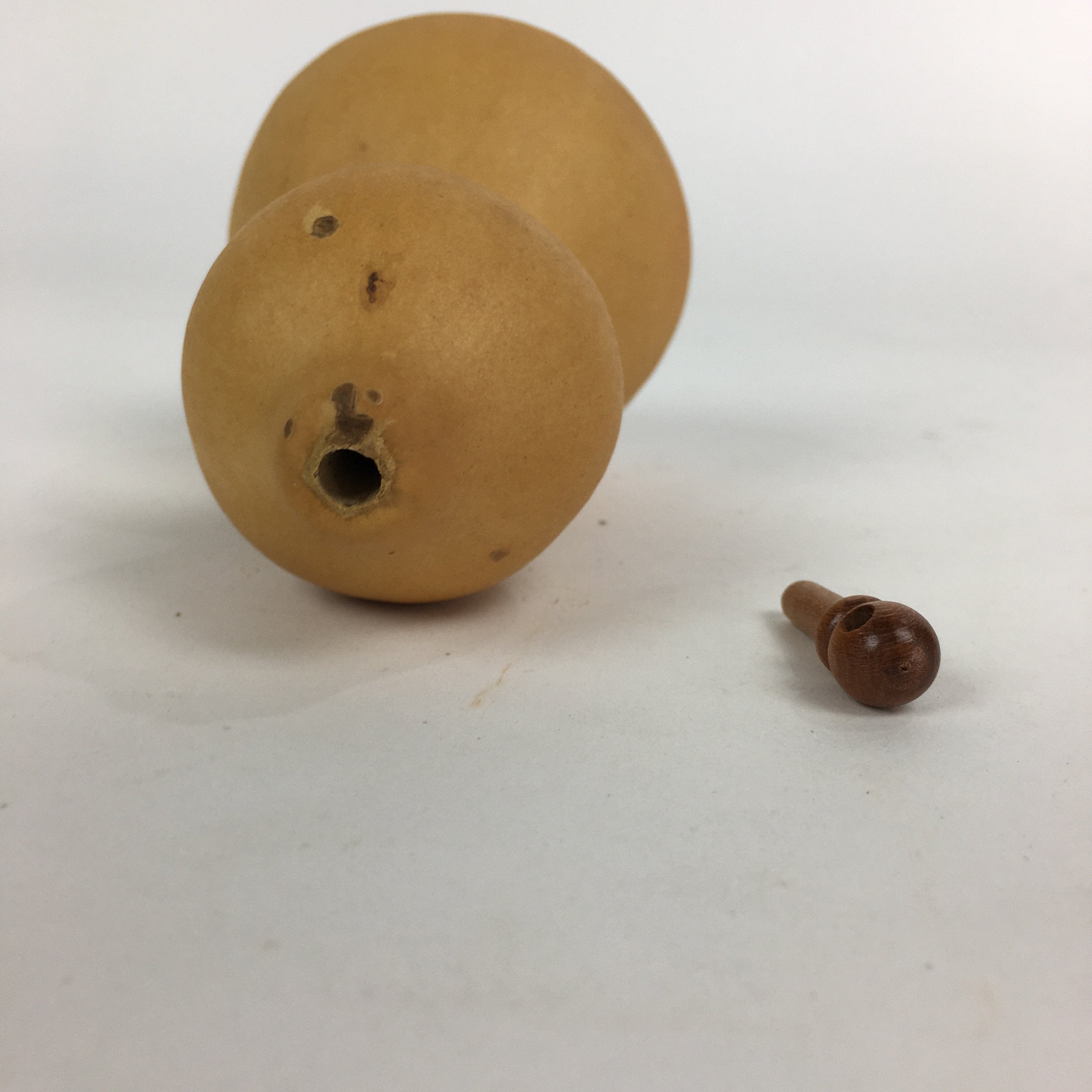 Japanese Hyotan Natural Gourd Sake Bottle Brown Lucky Charm Calabash G233