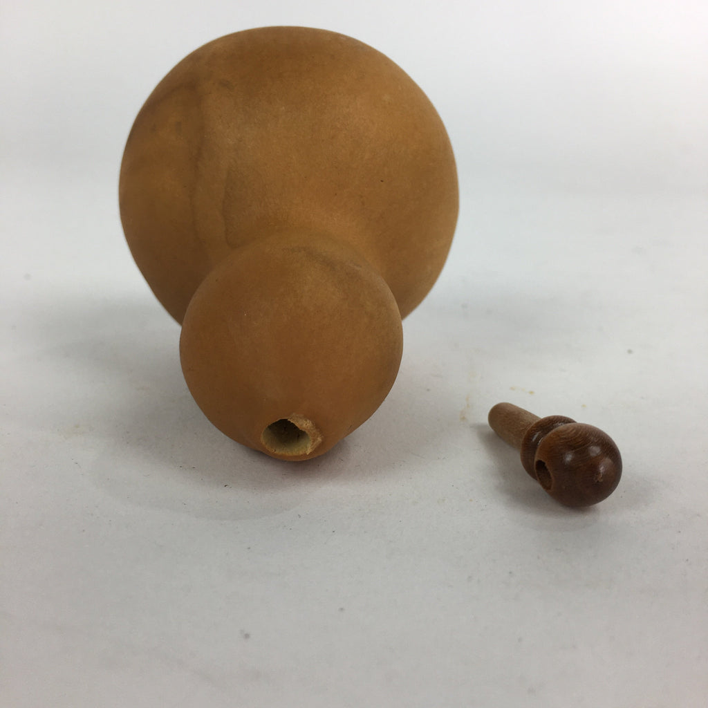 Japanese Hyotan Natural Gourd Sake Bottle Brown Lucky Charm Calabash G244