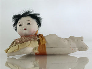 Japanese Ichimatsu-Ningyo Vtg Plaster Figurine Crawling Baby Doll KF592