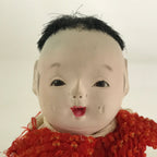 Japanese Ichimatsu-Ningyo Vtg Plaster Figurine Crawling Baby Doll KF593