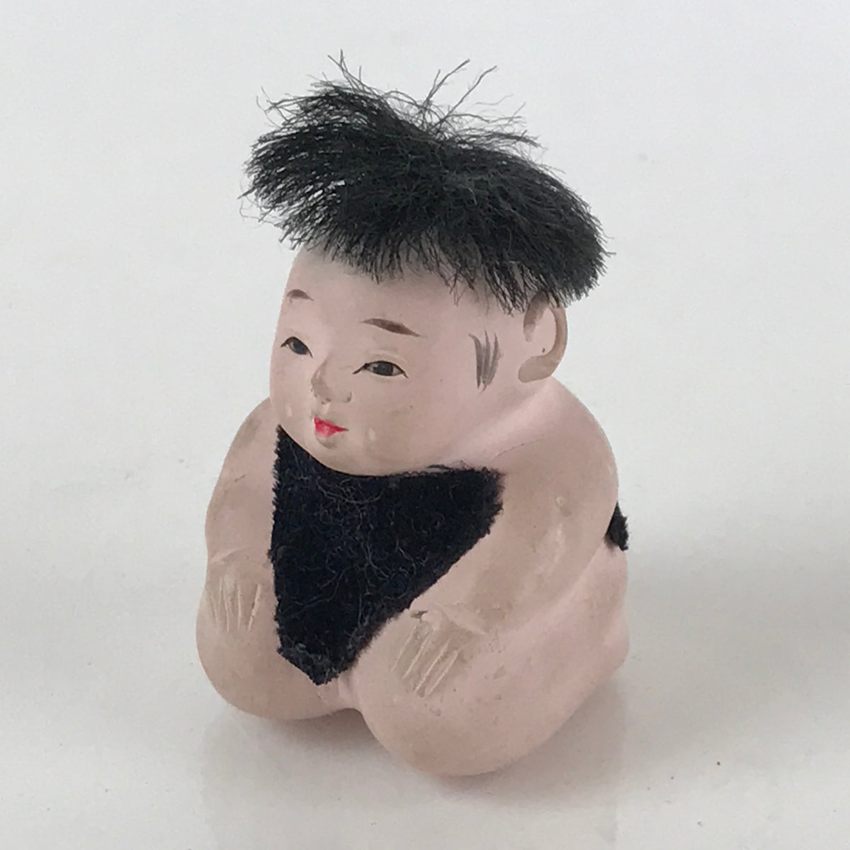 Japanese Ichimatsu-Ningyo Vtg Plaster Figurine Sitting Baby Doll KF595