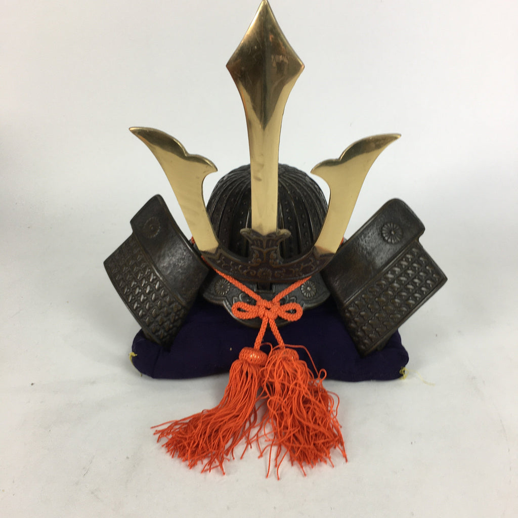 Japanese Iron Armor Helmet Vtg Boy's Day Display Syusse-Kabuto Yoroi BD680