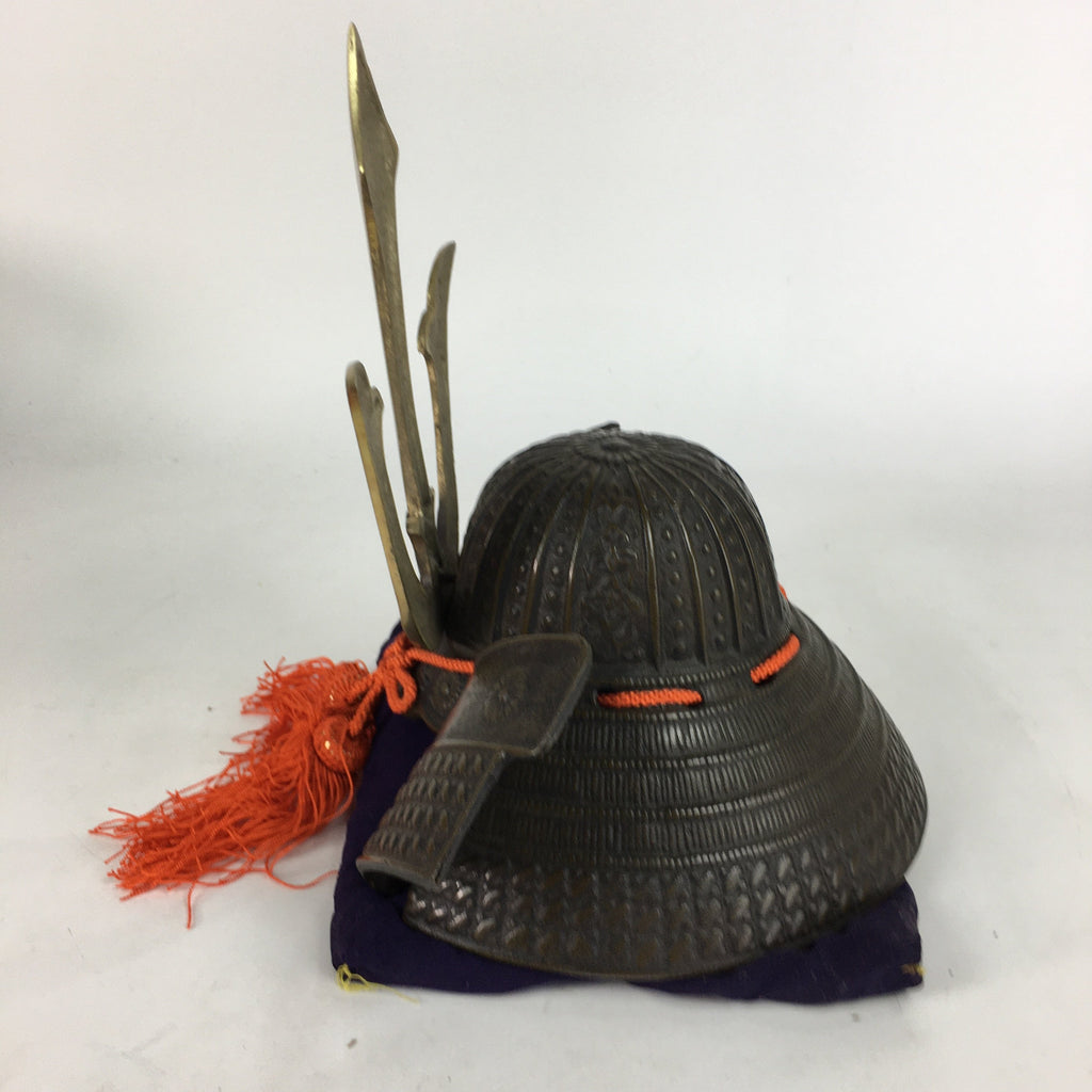 Japanese Iron Armor Helmet Vtg Boy's Day Display Syusse-Kabuto Yoroi BD680