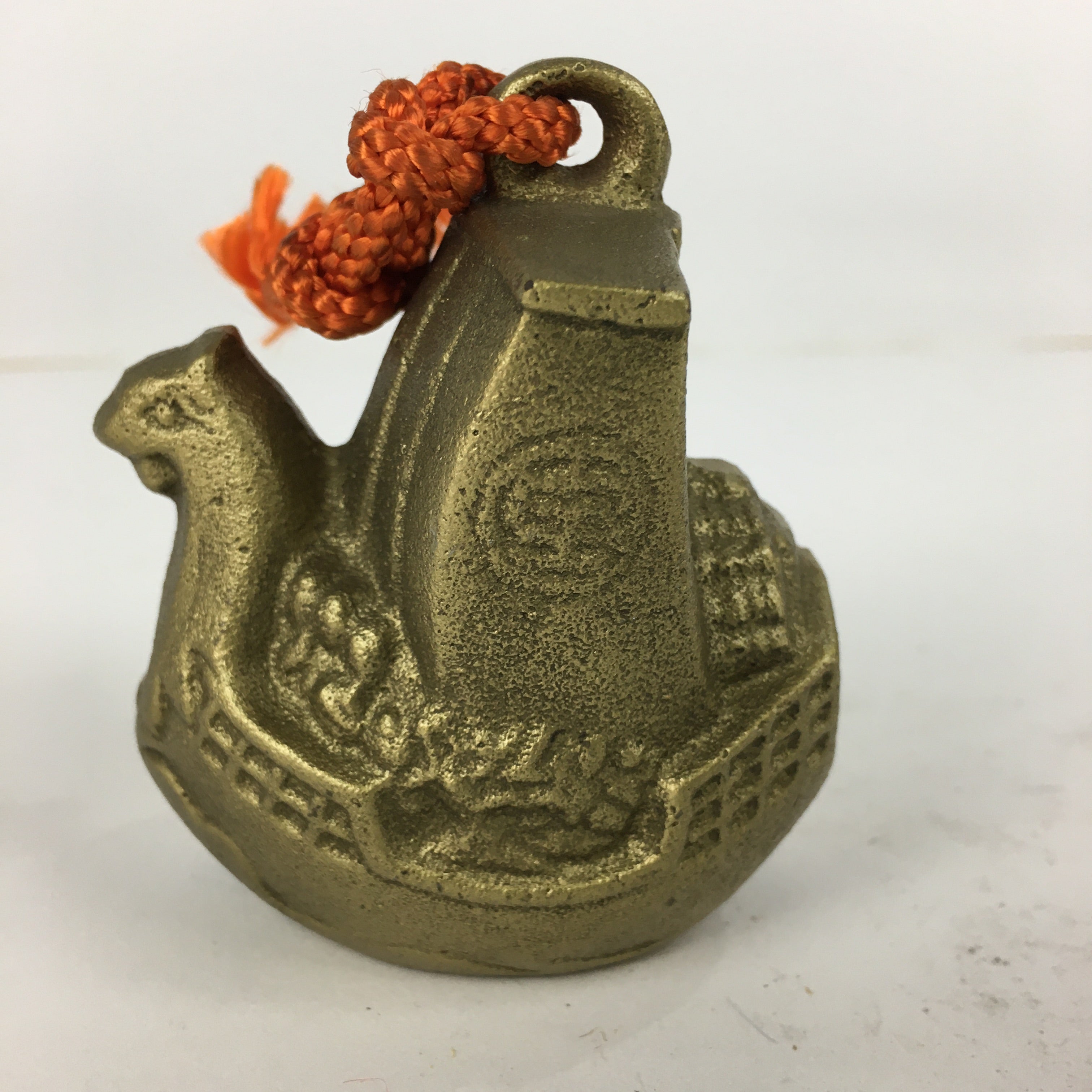Japanese Iron Bell Dorei Tetsurin Vtg Doll Amulet 7 Lucky God Ship Gold DR357