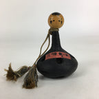 Japanese Iron Bell Vtg Tetsu-Rin Doll Amulet Kokeshi Doll Head Black DR383