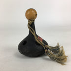 Japanese Iron Bell Vtg Tetsu-Rin Doll Amulet Kokeshi Doll Head Black DR383