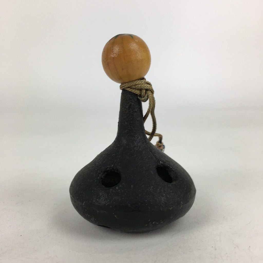 Japanese Iron Bell Vtg Tetsu-Rin Doll Amulet Kokeshi Doll Head Black DR383