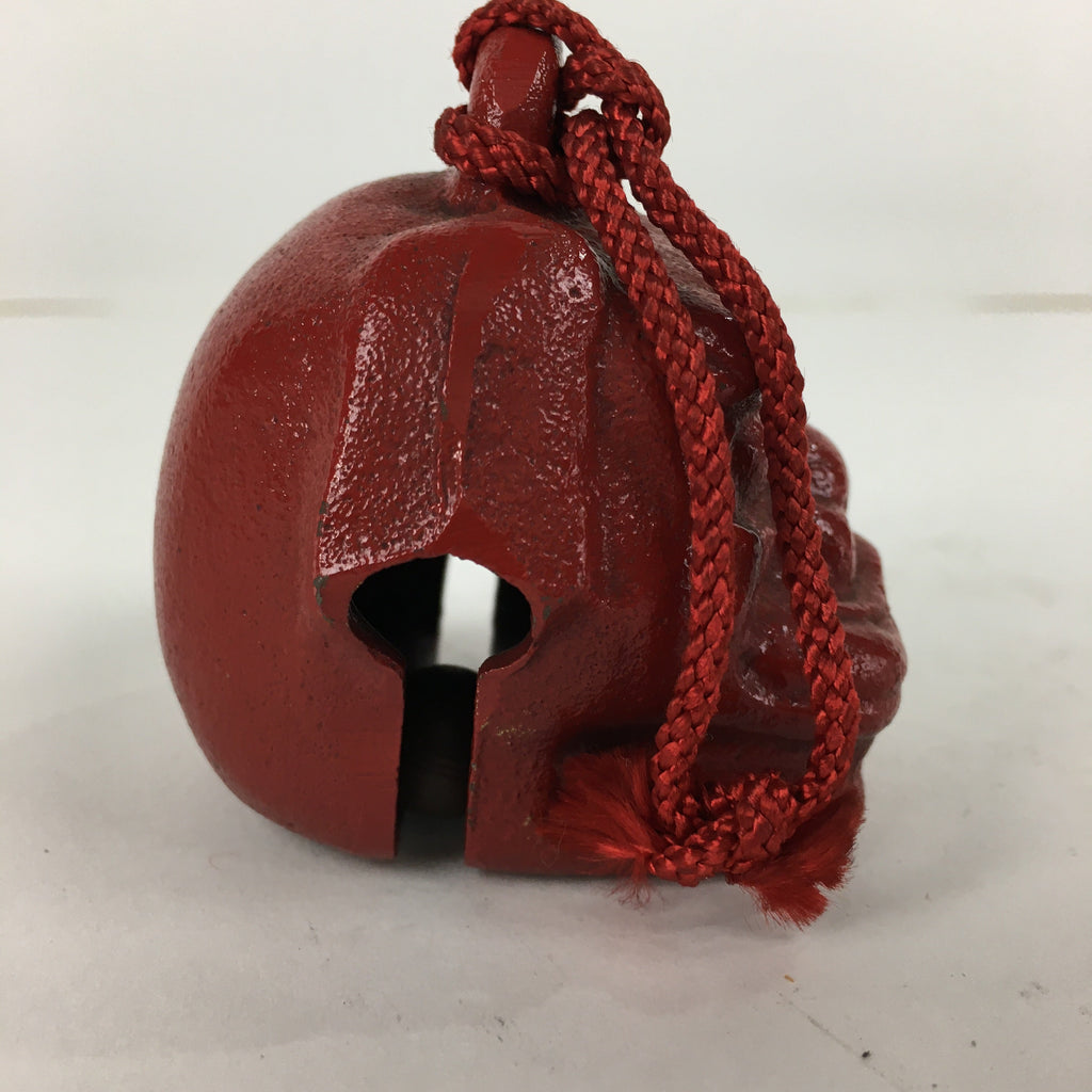 Japanese Iron Bell Vtg Tetsurin Dorei Doll Amulet Guardian dog Red DR335