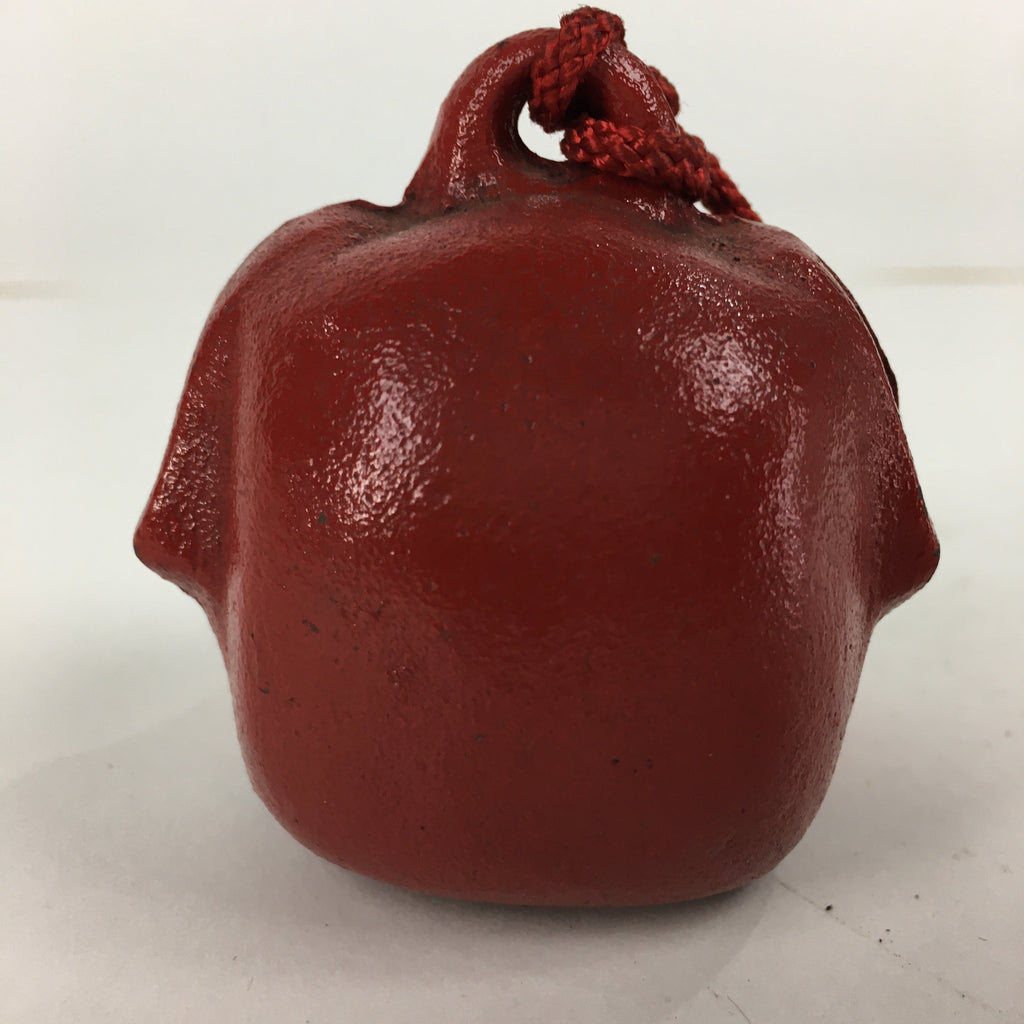 Japanese Iron Bell Vtg Tetsurin Dorei Doll Amulet Guardian dog Red DR335
