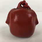 Japanese Iron Bell Vtg Tetsurin Dorei Doll Amulet Guardian dog Red DR335