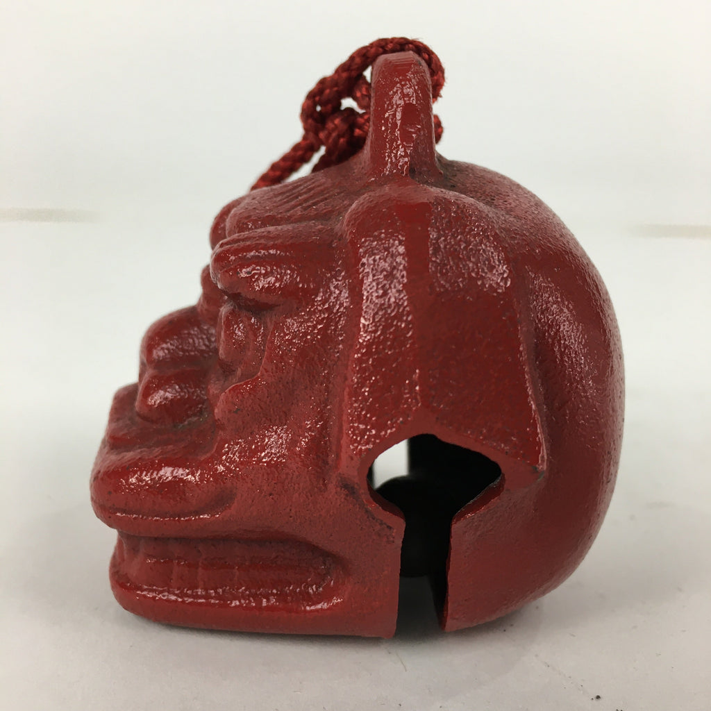 Japanese Iron Bell Vtg Tetsurin Dorei Doll Amulet Guardian dog Red DR335