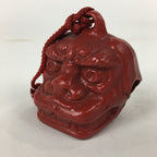 Japanese Iron Bell Vtg Tetsurin Dorei Doll Amulet Guardian dog Red DR335
