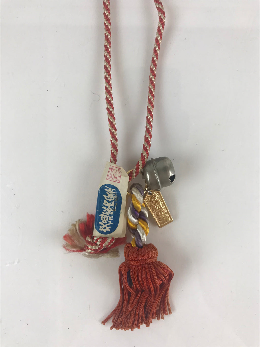 Japanese Iron Big Bell Vtg Bell Amulet Good Luck Traffic Safety Ornament JK394