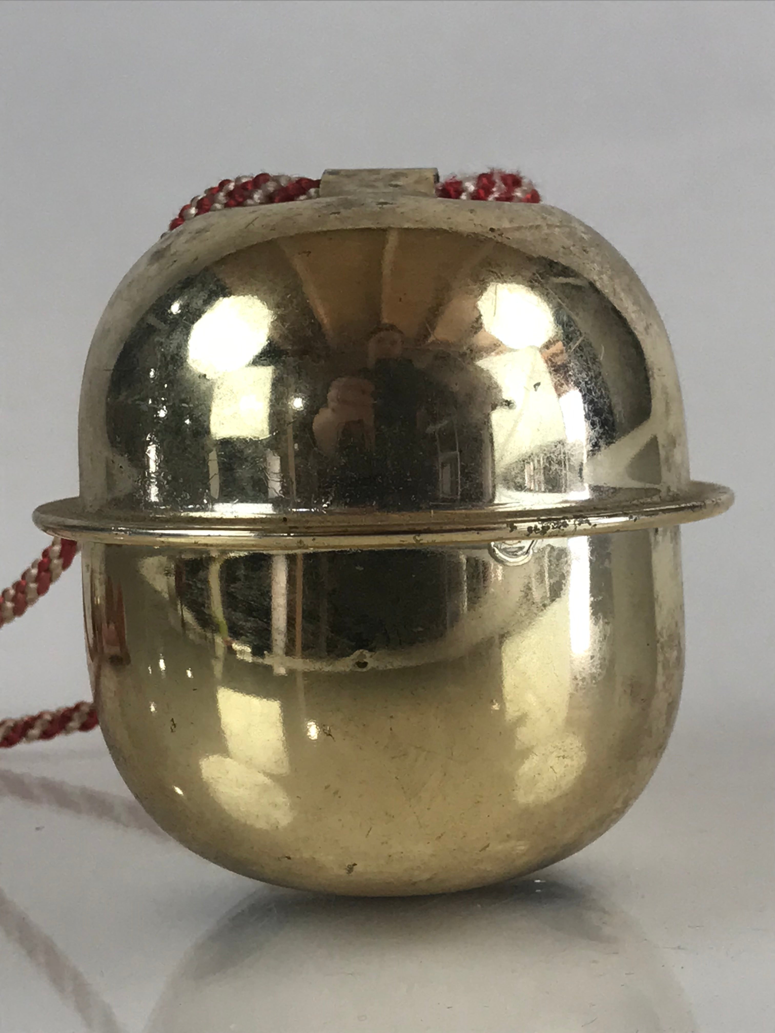Japanese Iron Big Bell Vtg Bell Amulet Good Luck Traffic Safety Ornament JK394