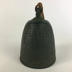 Japanese Iron Buddhist Bell Bonsho Vtg Big Bell Temple Green Ornament BD633
