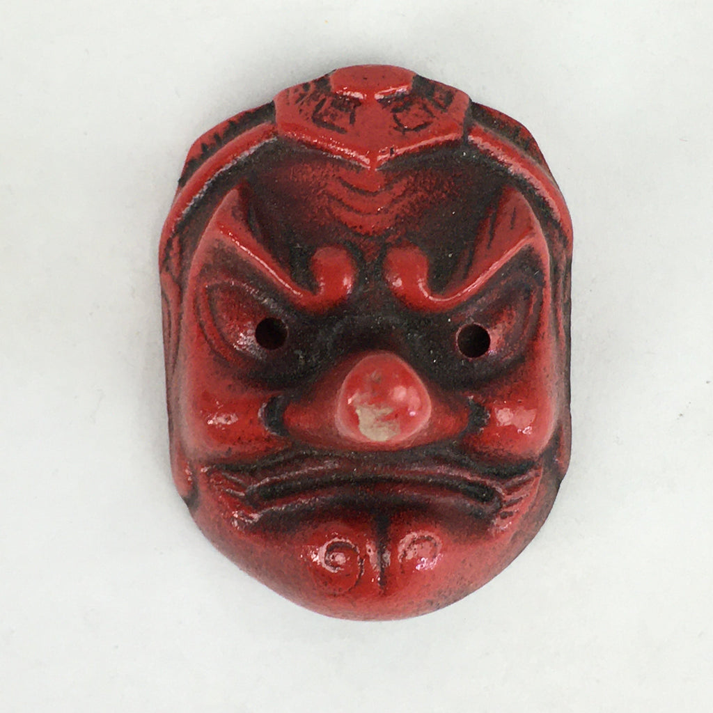 Japanese Iron Display Bunchin Paperweight Vtg Dockman Braggart Tengu Red T93