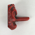 Japanese Iron Display Bunchin Paperweight Vtg Dockman Braggart Tengu Red T93