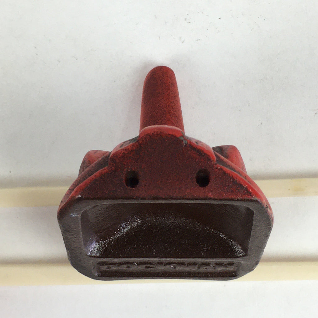 Japanese Iron Display Bunchin Paperweight Vtg Dockman Braggart Tengu Red T93